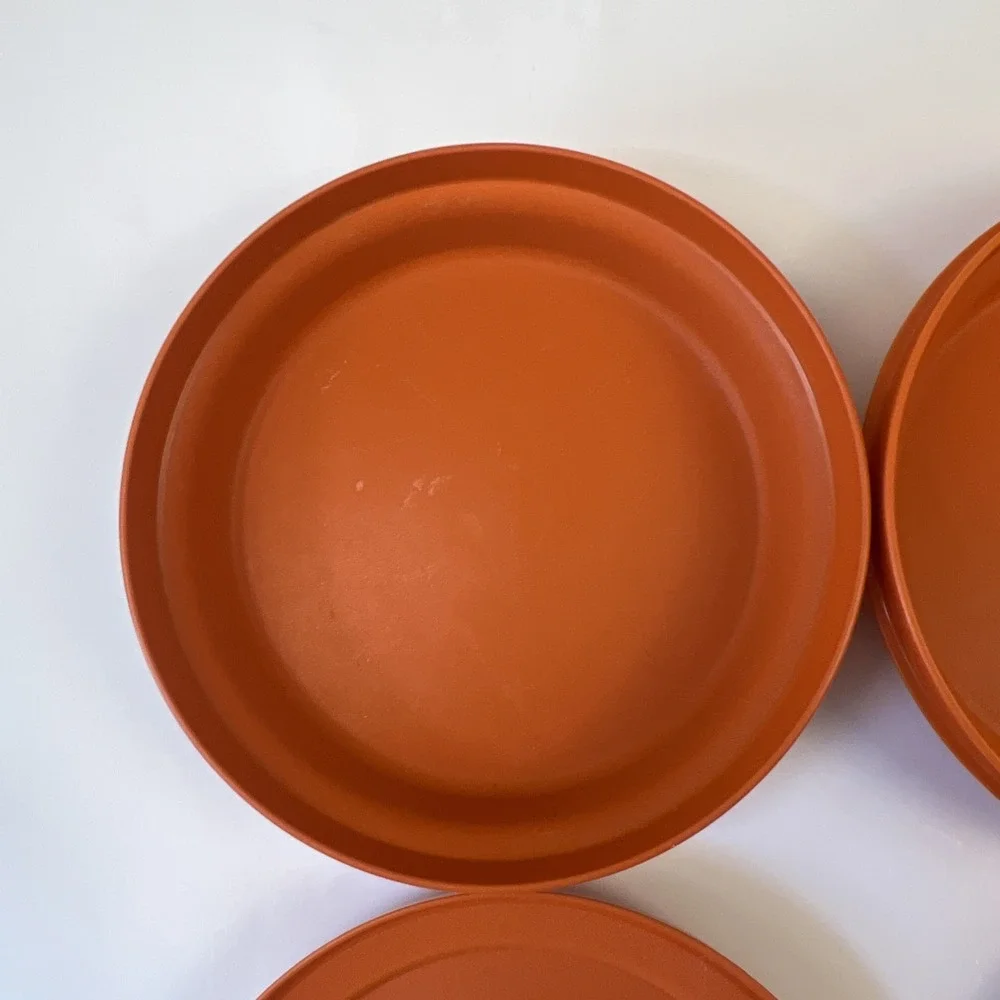 Vintage Tupperware Stack Cooker Set 4 Piece Burnt Orange Microwave Cookware 1583